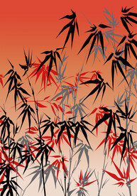 高清分层竹子背景墙