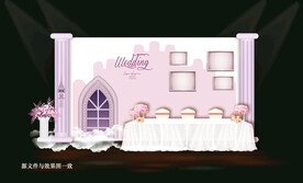 粉色婚礼迎宾区