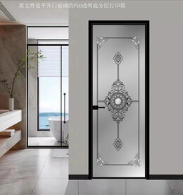 高清分层透明底平开门打印图