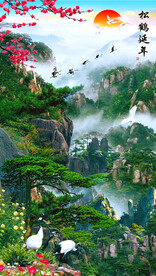 巨幅山水画 