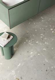 素色仿古砖 客厅地面特写