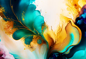 绿色渐变抽象波浪背景