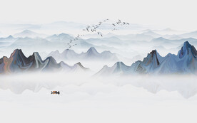 中式水墨画背景墙