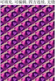 爱心花纹  服装印花