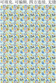 卡通动物图案 童趣印花