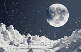 宇航员月球宇宙星空背景墙