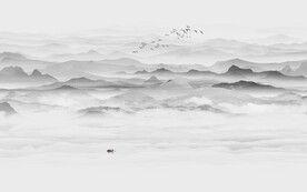 新中式水墨山水画