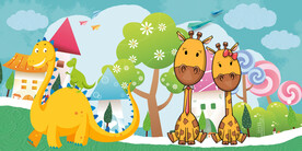 卡通儿童房背景  