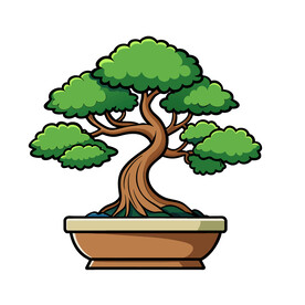 矢量植物园艺盆景装饰