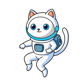 矢量动物穿宇航服的猫.