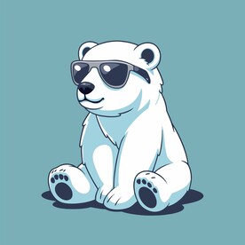 戴墨镜的北极熊