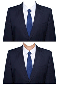 男蓝色领带黑西装衣服素材psd