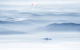 新中式水墨山水背景墙