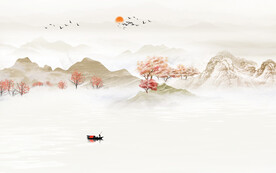 奢雅 简约客厅山水 TIF分层