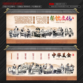 餐厅文化背景墙