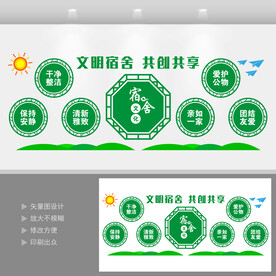 文明宿舍文化墙