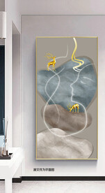 现代轻奢抽象创意金石立体装饰画