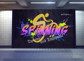 动感单车房涂鸦背景