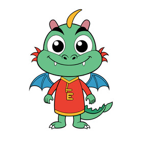 矢量动物卡通设计小龙人