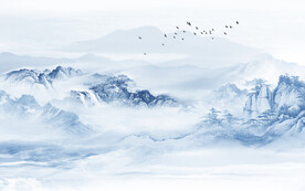 高端 中式意境山水 TIF分层