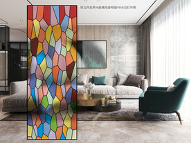 高清分层透明底屏风玻璃打印图