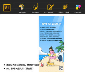 学生暑期游泳预防溺水事故海报