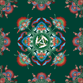 敦煌莫高窟三兔共耳莲花藻井