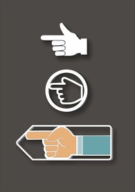 手指方向图标 标牌