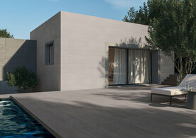 现代别墅 洞石上墙展示