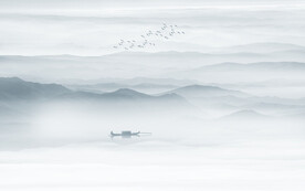 意境水墨山水画壁画