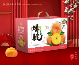 桃子礼盒 蟠桃包装