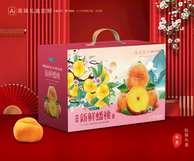 桃子礼盒 蟠桃包装