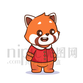 可爱卡通小熊猫小浣熊