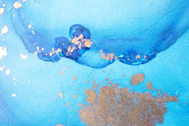 蓝色水彩水墨装饰画背景