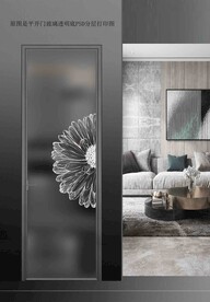 高清分层透明底平开门打印图