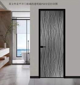 高清分层透明底平开门玻璃打印图