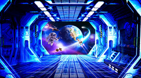 太空站宇航员背景