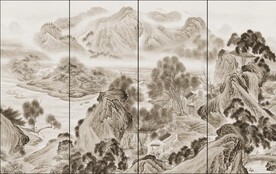 新中式仿古山水壁画