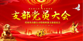 支部党员大会展板