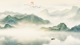 古典水墨山水背景