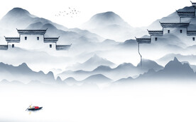 爆款 大气中式山水 TIF分层