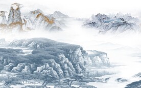 大气 简约中式山水 TIF分层
