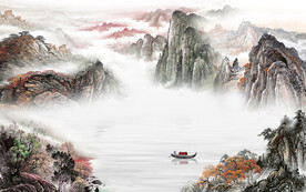 别墅 新品中式山水 TIF分层