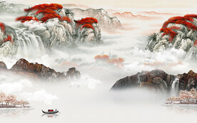 高雅 新品中式山水 TIF分层