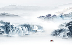 简约 新品中式山水 TIF分层