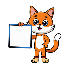 矢量动物拿告示牌的小猫