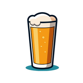 矢量饮品夏日解暑一杯啤酒