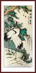 松龄鹤寿中堂画