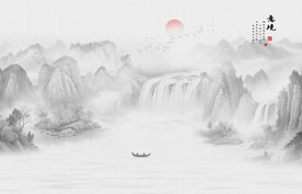 新中式禅意水墨画