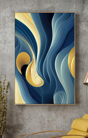 现代抽象玄关轻奢鎏金装饰画